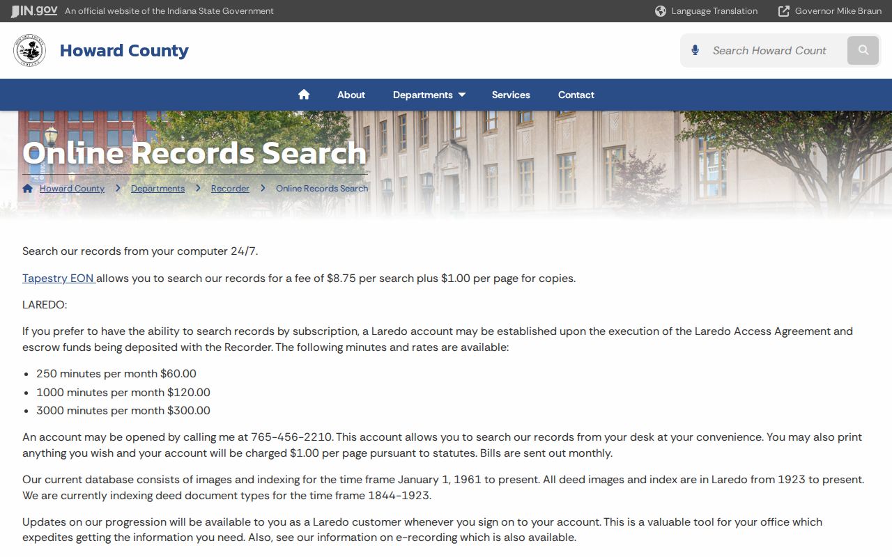 Kokomo residents directory Howard County Recorder search