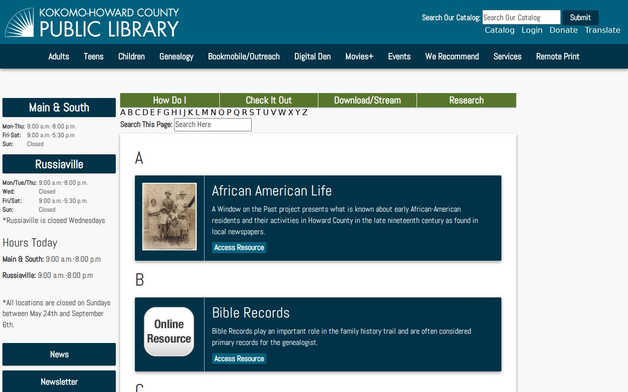 Kokomo street directory KHCPL house history collections
